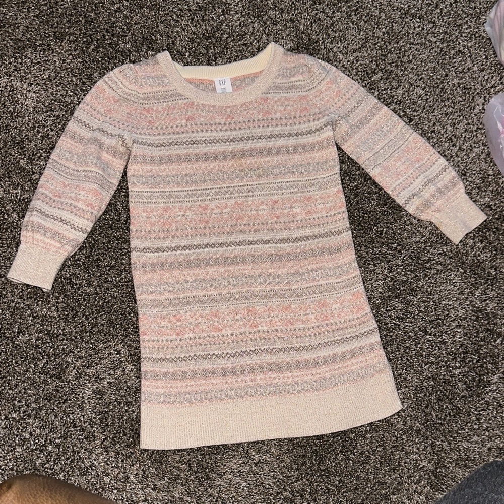 GAP Pink and Cream Knit Sweater